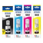 Epson T502 T502120 T502220 T502320 T502420 EcoTank Original Ink Bottle Combo BK/C/M/Y